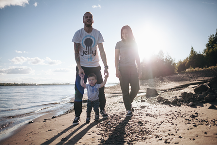 family on the beach